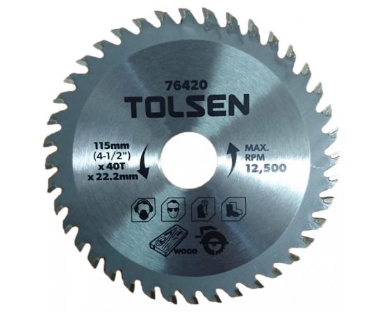 საჭრელი დისკი ხისთვის Tolsen TOL948-76420 115 მმ