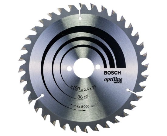 Circular disc Bosch Optiline Wood 190x2.6x30 mm 36