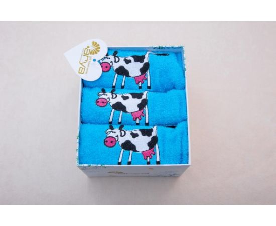 Towels set ARYA COW 40x60 Light blue 3pc