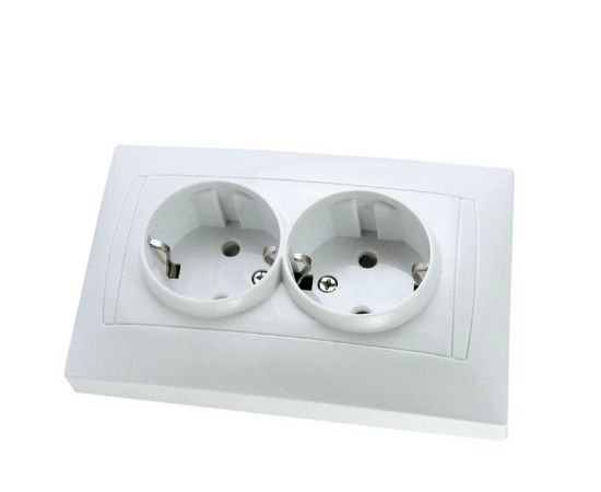 Power socket grounded with curtains TDM Lama SQ1815-0013 2 sectional white