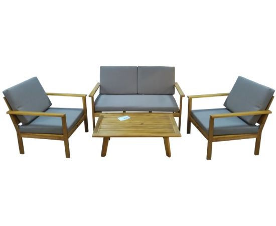 Комплект деревянной мебели SOFA SET (стол, диван, 2 кресла) Акация HDW 089