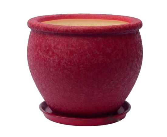 Flower Pot Ceramic with a stand Vietnam N1 Silk Bordo