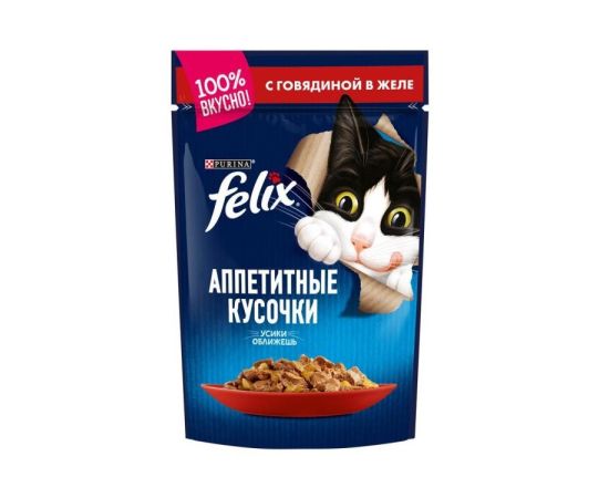Корм для котов желе говядина Felix 85 г