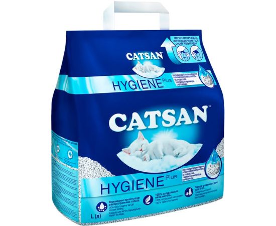 შემავსებელი კატის ტუალეტისთვის Catsan Hygiene plus 4.9 კგ 10 ლ