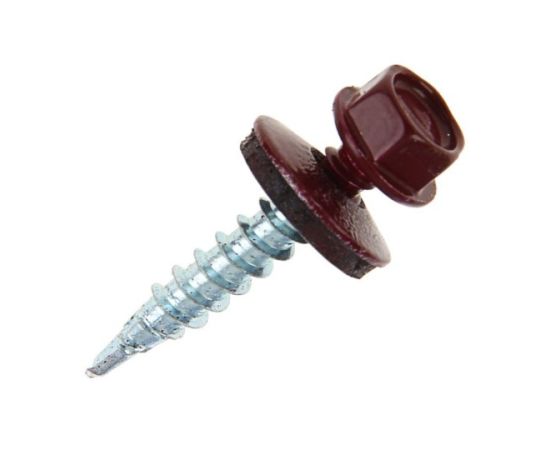 Self-tapping screw for roof with drill Tech-Krep RAL-3005 4.8x28 mm 60 pcs wine red