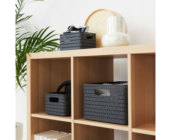 Storage basket Rotho 2L COUNTRY A6 anthracite