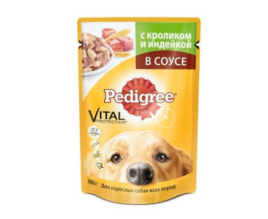 Fodder for adult dogs Pedigree rabbit and turkey in sauce 100 g