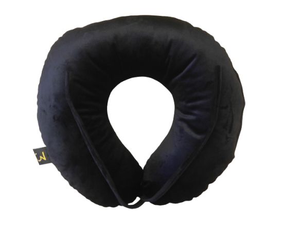 Travel pillow round 35x35 cm black