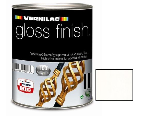 Краска масляная Vernilac Gloss finish No 100 белая глянцевая 750 мл