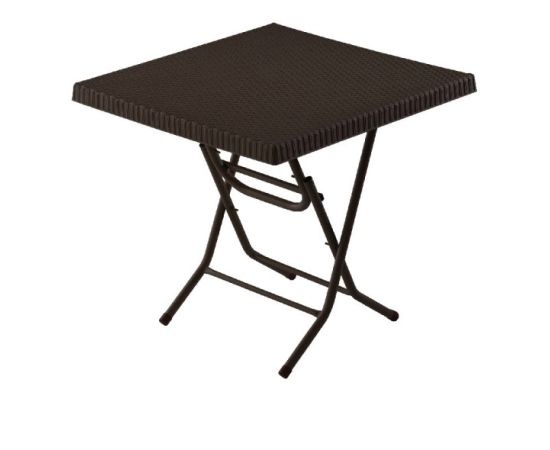 Table PALMIYE RATTAN Dark brown 80x80