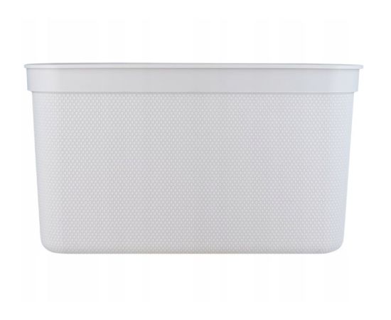 Storage basket with lid Rotho DECO 16L white