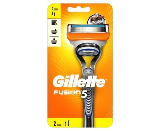Shaver Gillette Fusion Base razor blade with 2 shifted cassettes