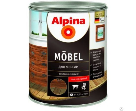 Лак Alpina Möbel 537743 0.75 л