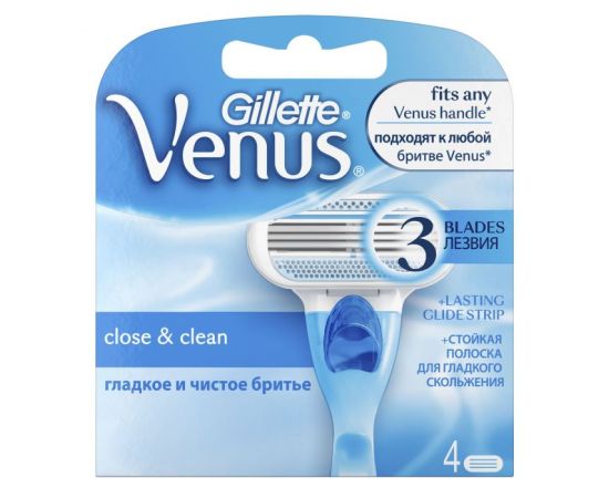 Replaceable shaving cartridges Gillette Venus Close & Clean 4 pc