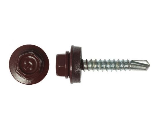 Self-tapping screw for roof with drill Tech-Krep RAL-8019 124635 4,8х35 mm 60 pc