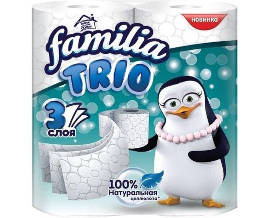 ტუალეტის ქაღალდი Familia 3-ფენა 4X14