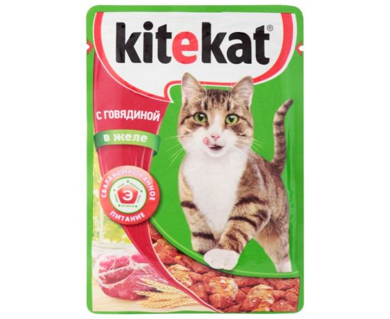 Корм для кошек Kitekat говядина в желе 85 г