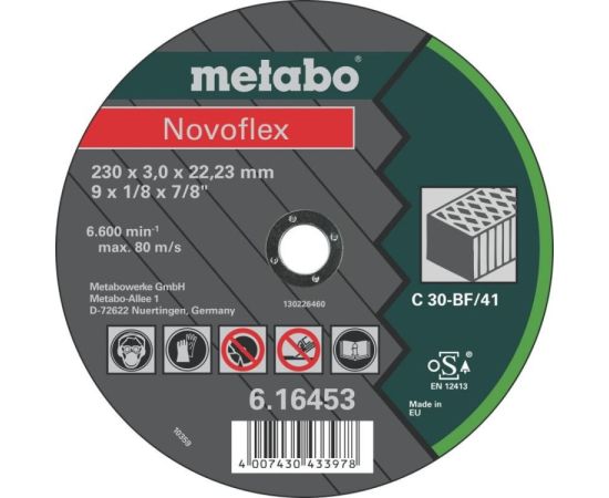 Отрезной круг Metabo Novoflex 230х3,0мм прямой