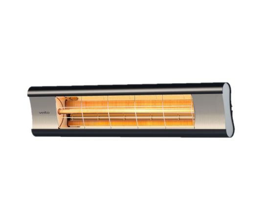 Infrared heater wall mounted Veito Aero heaterIP44 waterproof 2500W Aero Black
