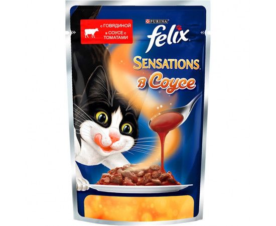 Food for cat beef in tomato Felix