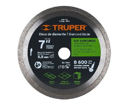 Алмазный диск Truper Continuous DID-170 180 мм