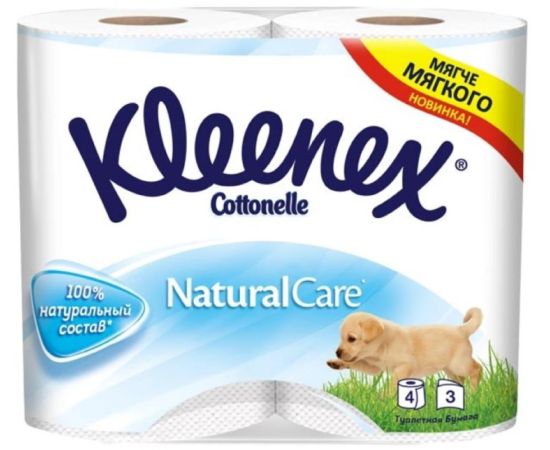 ტუალეტის ქაღალდი Kleenex Cottonelle Natural Care 4 ც