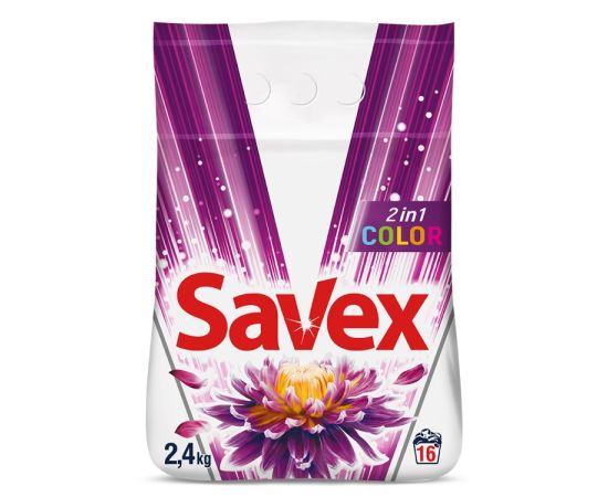 სარეცხი ფხვნილი Savex ავტომატი 2in1 Color 2.4 კგ