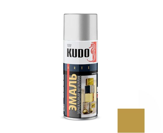 Эмаль универсальная металлик KUDO KU-1034 зеркальное золото 520мл