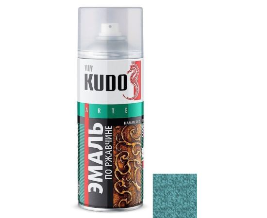 Эмаль по ржавчине молотковая Kudo KU-3003 серебристо-изумрудная