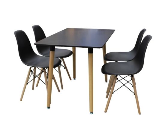 Set for kitchen table and 4 chairs 824/638 black