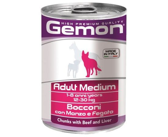 Wet food for adult dogs beef and liver Monge 415 g