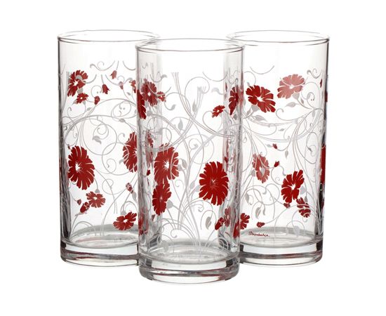 Set of glasses for juice Pasabahce RED SERENADA 290 ml 3 pc