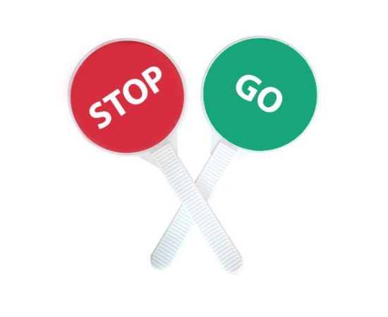 Знак предупреждающий двусторонний Essafe 6050 Stop Go красный и зеленый