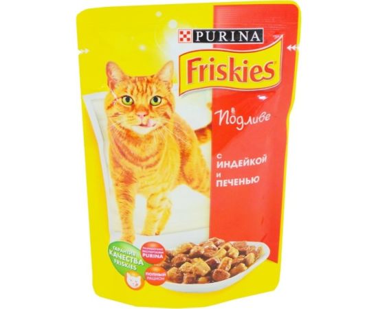 Корм для котов Friskies с индейкой, печенью и зелеными бобами 100 г