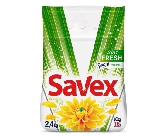 სარეცხი ფხვნილი Savex ავტომატი 2in1 Fresh 2.4 კგ