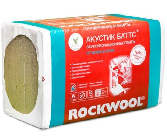 Mineral wool Rockwool АКУСТИК БАТТС 1000x600x50 6 m²