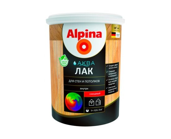 Acrylic varnish for wooden interior Alpina Aqua glossy 900 ml