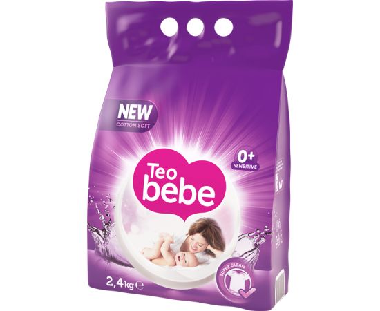 სარეცხი ფხვნილი TEO bebe ავტომატი Cotton Soft Purple 0+ 2.4 კგ
