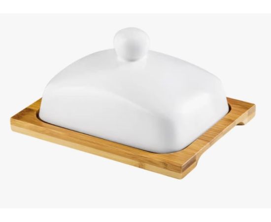 Butter dish with bamboo lid Ambition