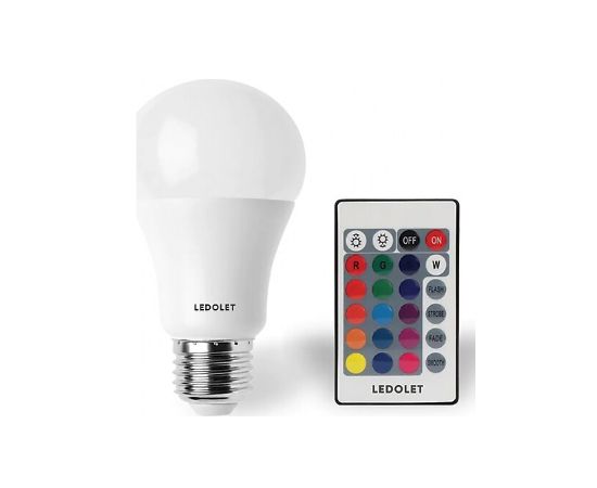 ლედ ნათურა პულტით Ledolet  9w RGB LED bulb