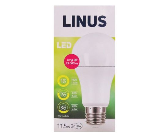 შუქდიოდური ნათურა Linus LED 3-Step Lamp 11.5W E27 3000K