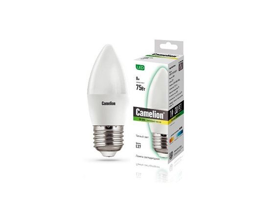Лампа светодиодная Camelion LED LED8-C35/830/E27 8W