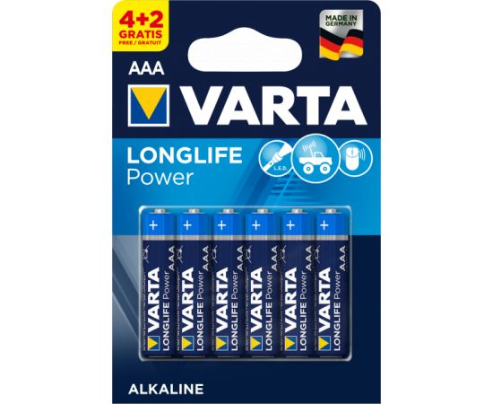 Батарейка Varta Longlife Power Alkaline AAA 4+2 шт