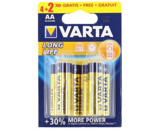 ელემენტი VARTA Alkaline Longlife AA 4+2 ც
