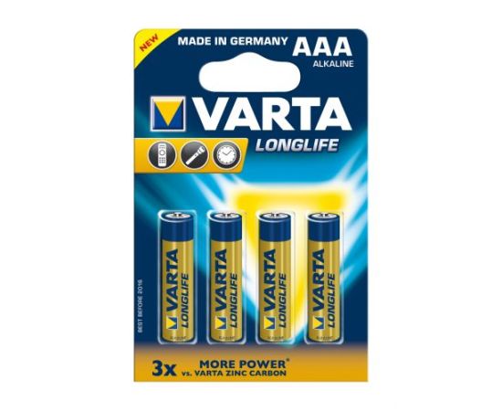 ელემენტი VARTA Alkaline Long Life AAA 1.5 V 4 ც