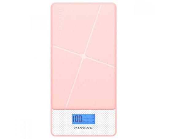 Аккумулятор внешний с дисплеем PINENG 10000 mAh PN983S розовый
