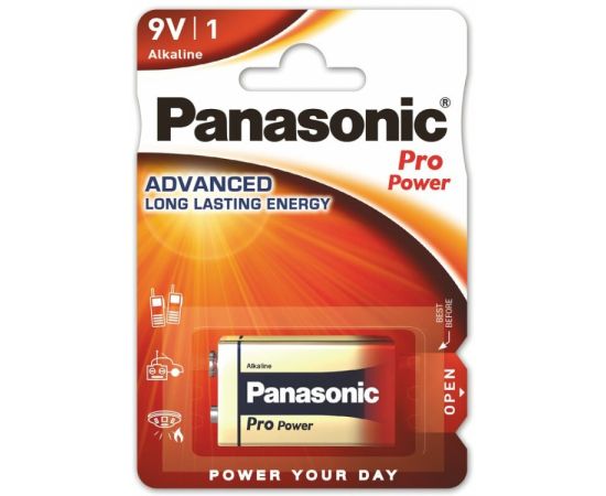 ელემენტი ალკალინი Panasonic 6LR61 ProPower 9V (კრონა)