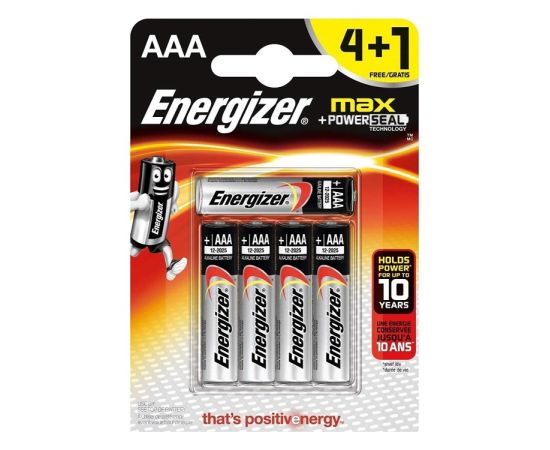 Battery Energizer 4+1 LR03 E92 BP5 AAA Alkaline 5 pcs