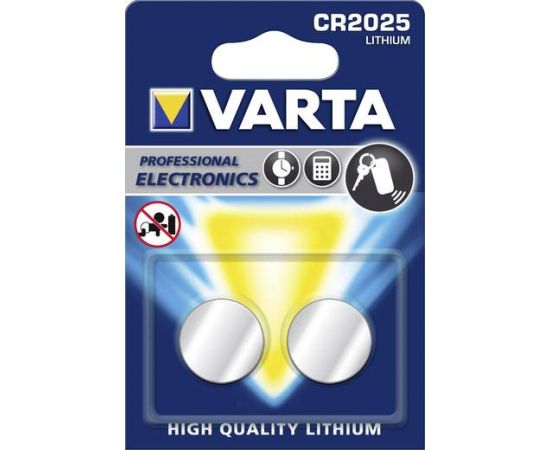 Батарейка литиевая VARTA CR2025 3V 170 mAh 2 шт