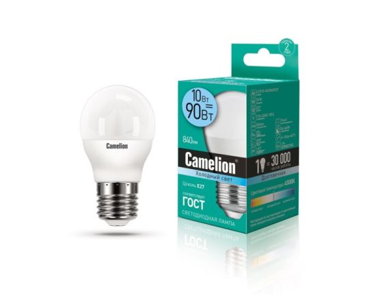 Светодиодная лампа Camelion 10W G45 Е27 4500K